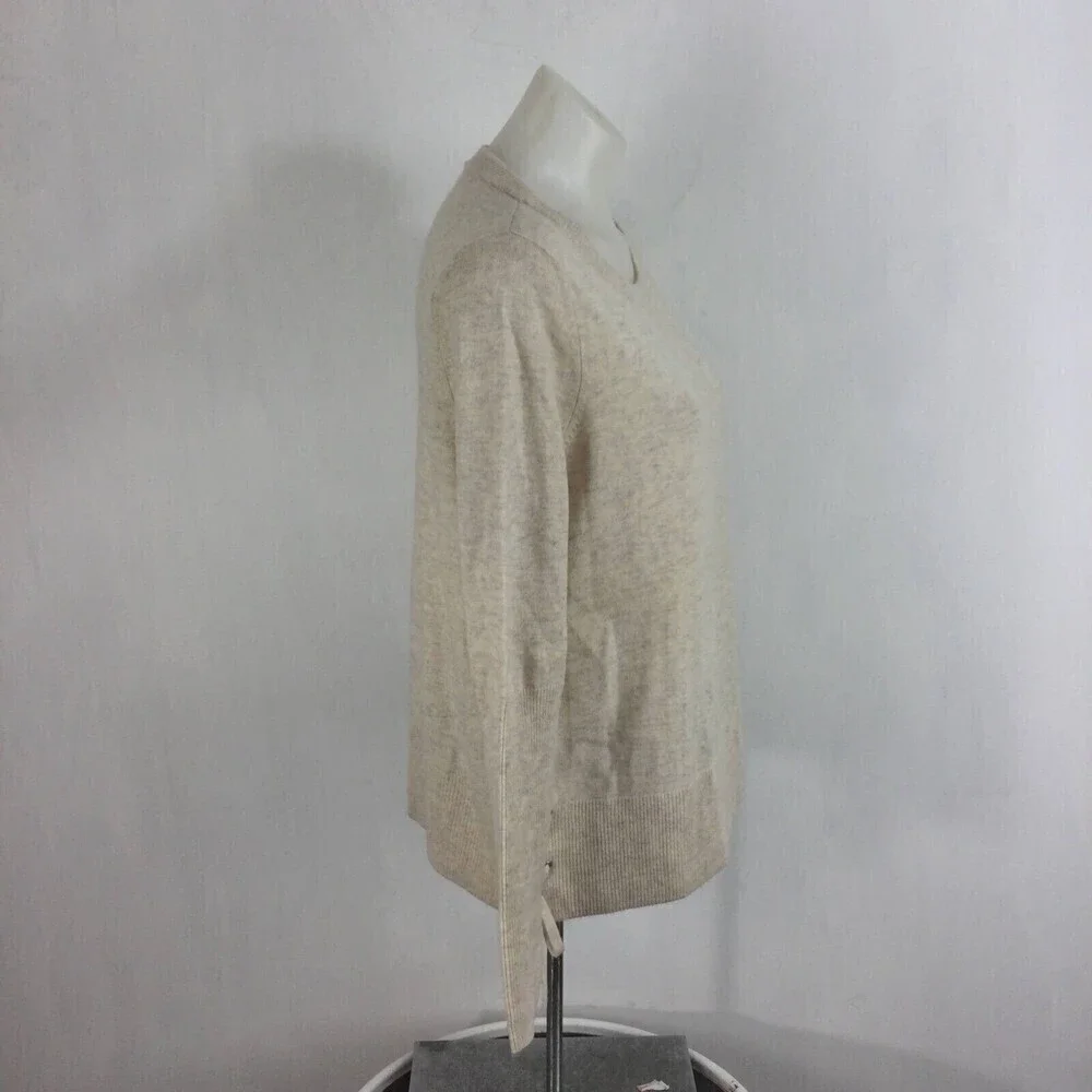 DTLM Repeat Wool Cashmere Cream Knit Pullover Side Tie Sweater Women Sz 38 Small